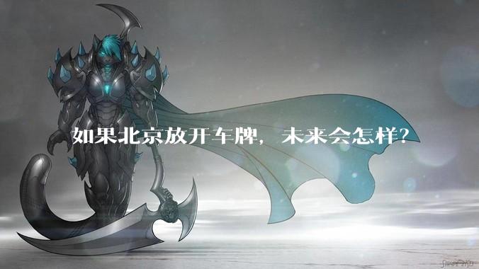 如果北京放开车牌，未来会怎样？